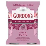 Gordons 250ml Pink Gin & Tonic 4 Pack